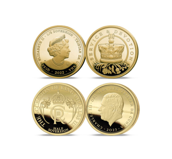 The Changing of Our Monarchs Half Sovereign Two Coin Set